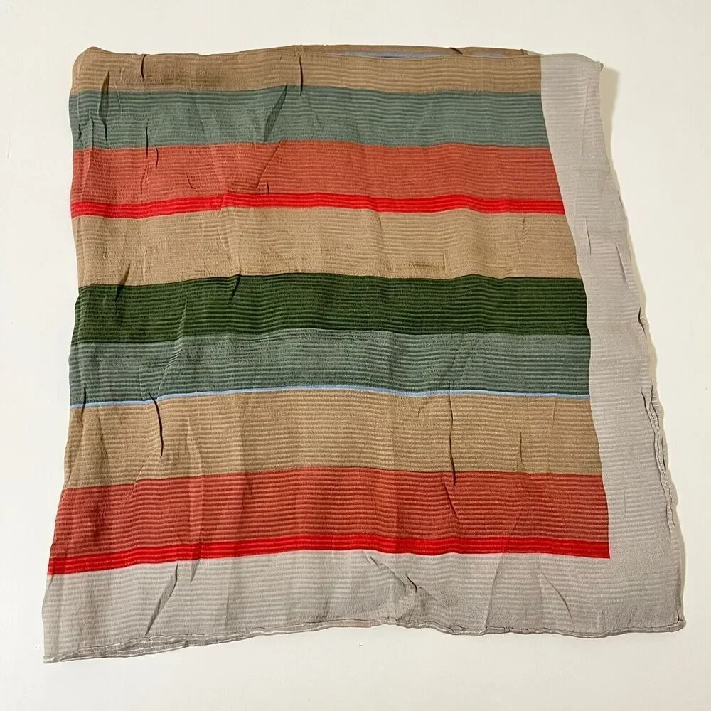 Fisba Stoffels Striped Square Silk Scarf